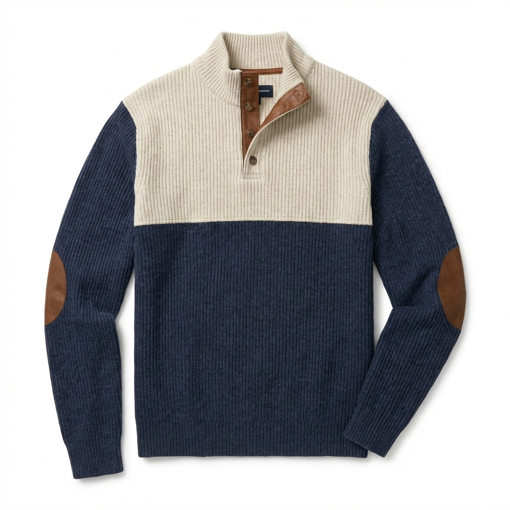 Michelle Moore | Retro Corduroy High-Neck Pullover