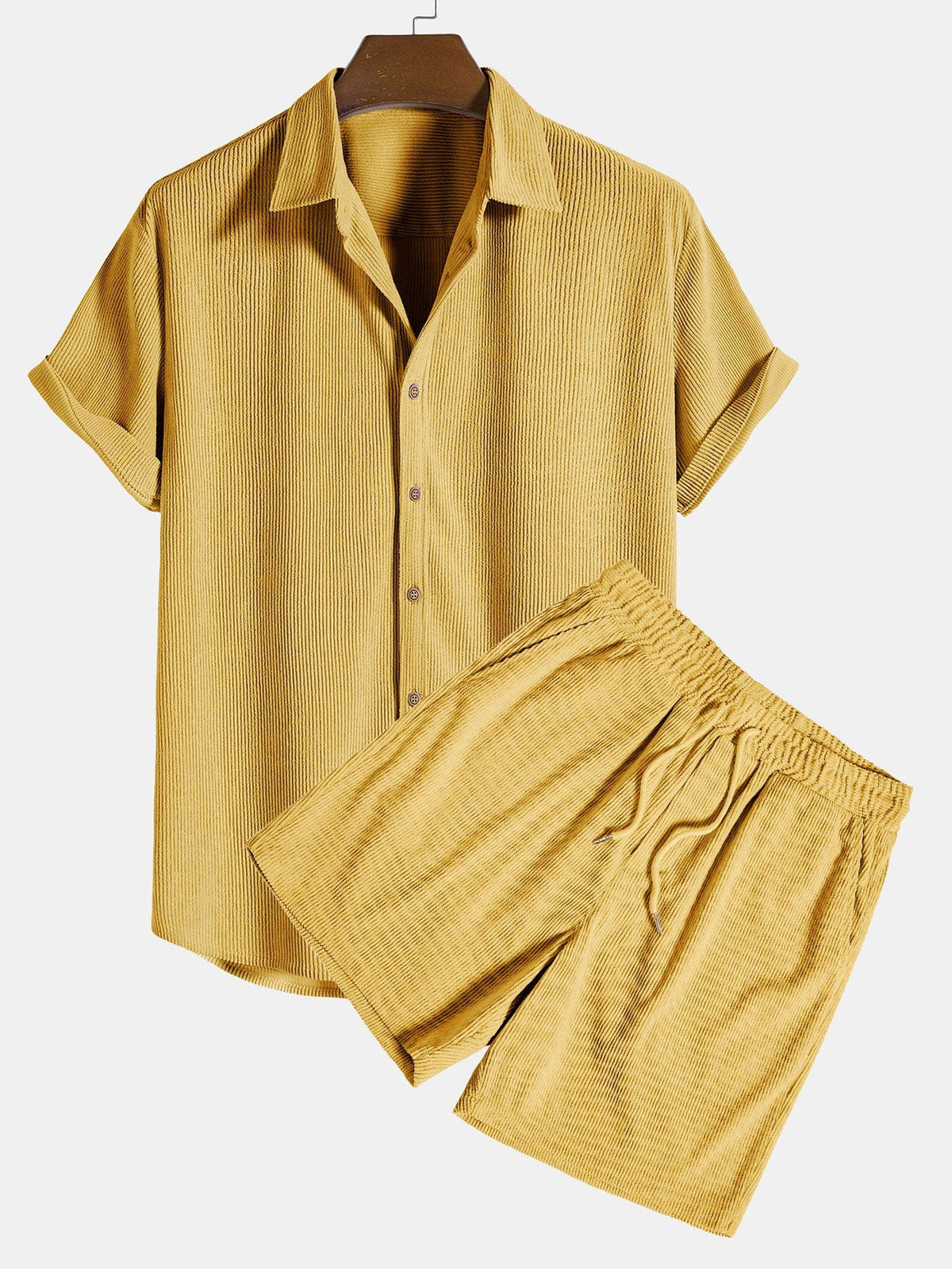 Michelle Moore | Short-Sleeve Corduroy Shirt & Shorts Set