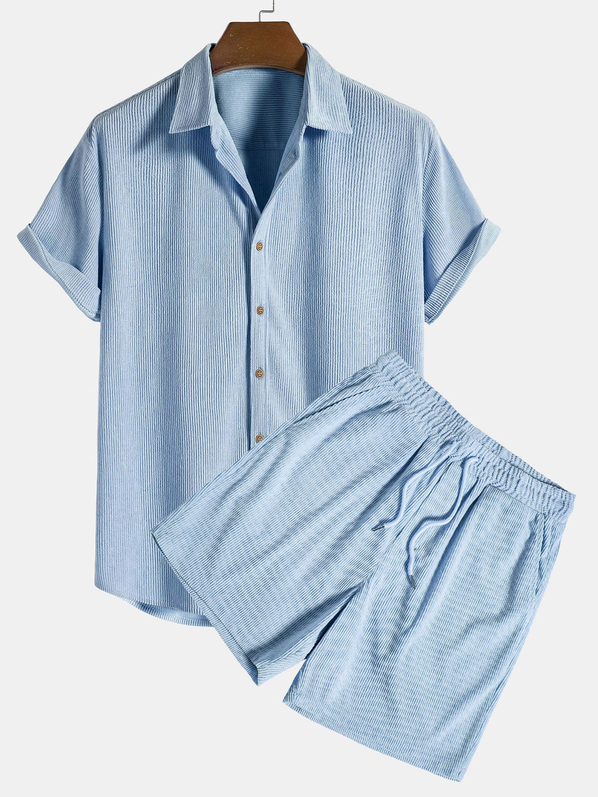 Michelle Moore | Short-Sleeve Corduroy Shirt & Shorts Set