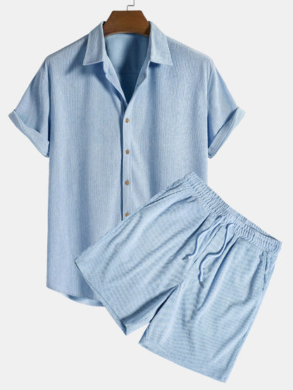 Michelle Moore | Short-Sleeve Corduroy Shirt & Shorts Set