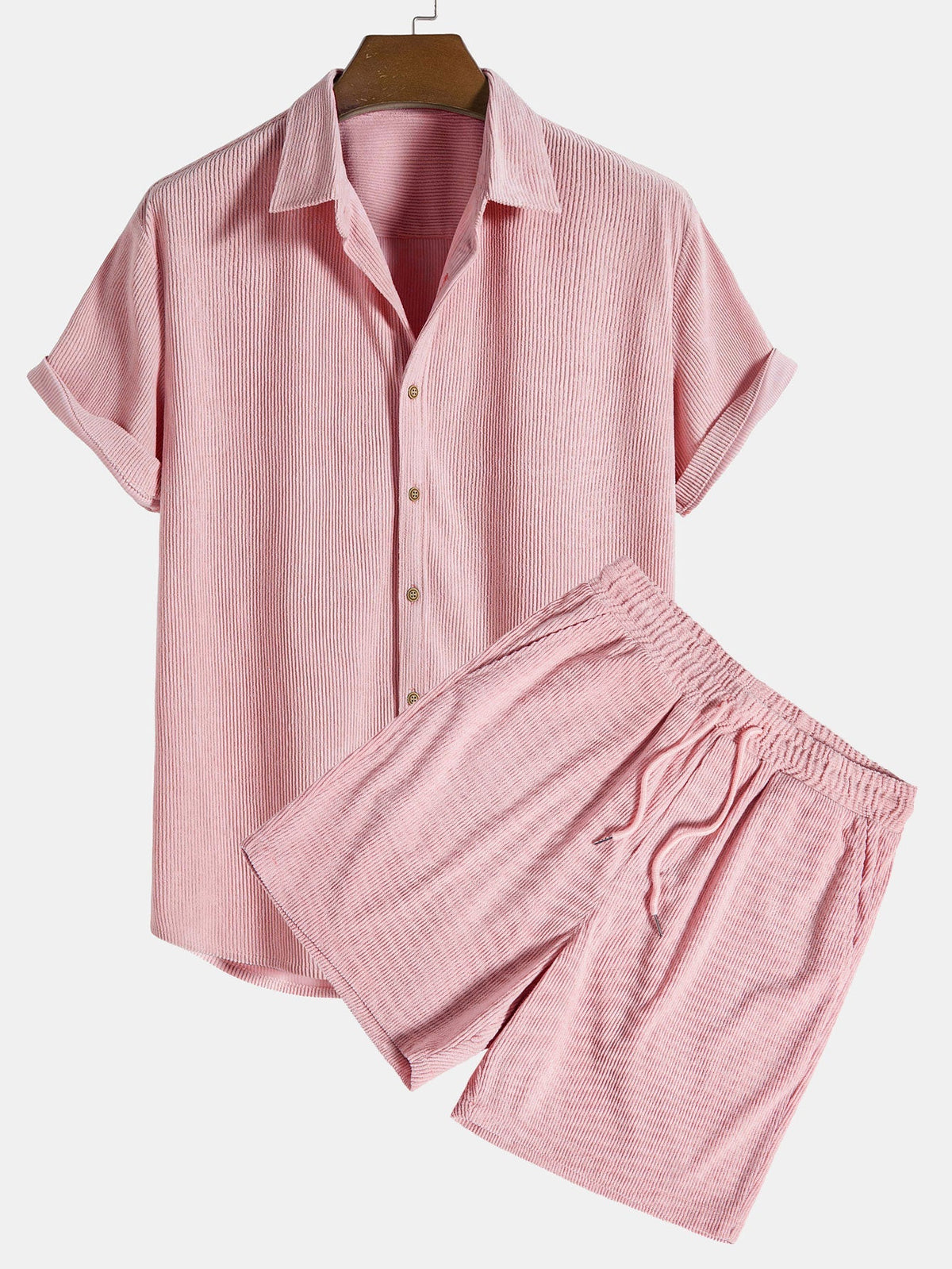 Michelle Moore | Short-Sleeve Corduroy Shirt & Shorts Set