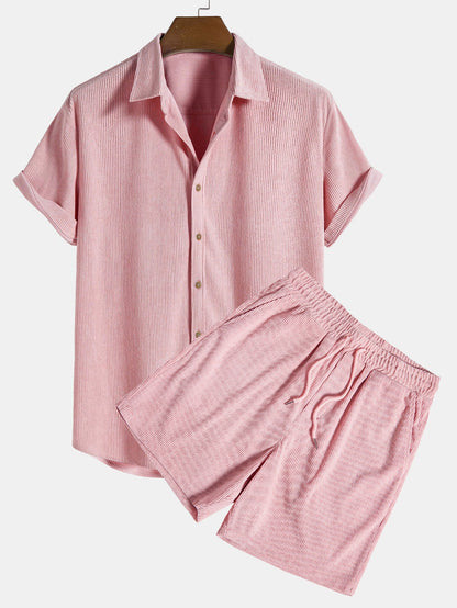 Michelle Moore | Short-Sleeve Corduroy Shirt & Shorts Set