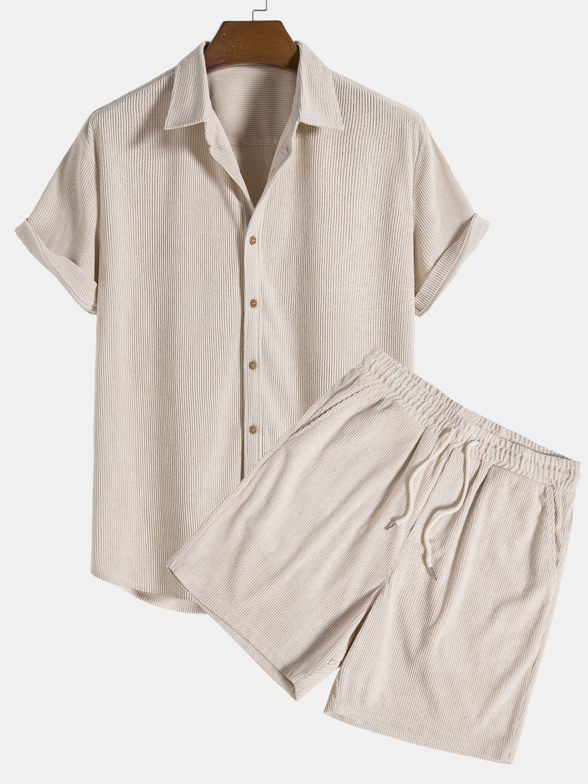 Michelle Moore | Short-Sleeve Corduroy Shirt & Shorts Set