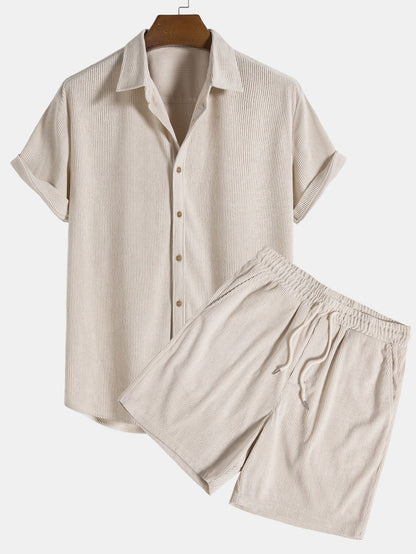 Michelle Moore | Short-Sleeve Corduroy Shirt & Shorts Set