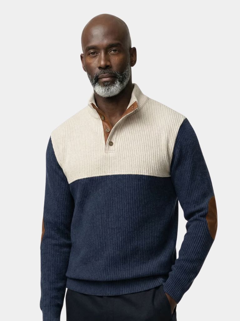 Michelle Moore | Retro Corduroy High-Neck Pullover