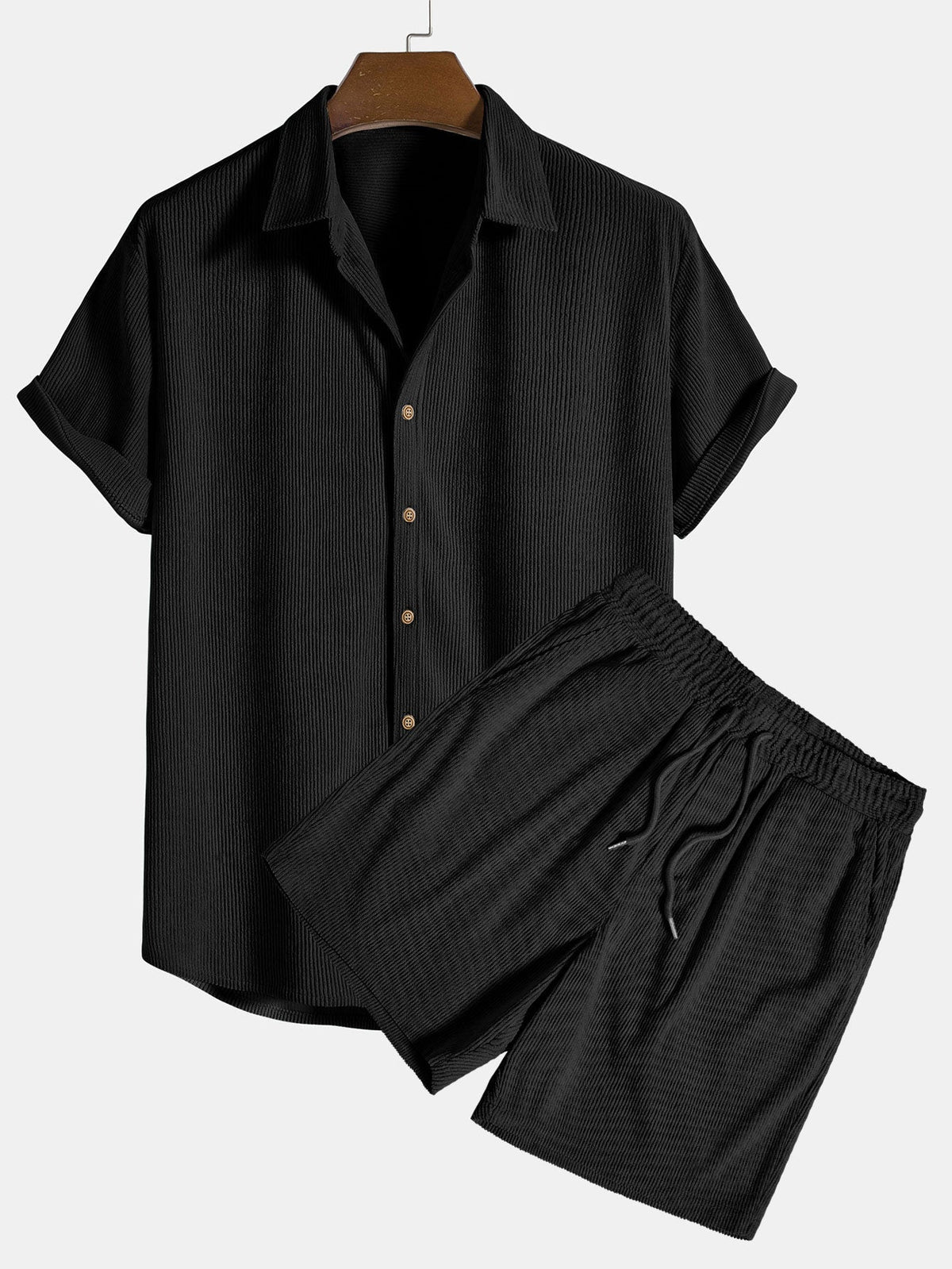 Michelle Moore | Short-Sleeve Corduroy Shirt & Shorts Set