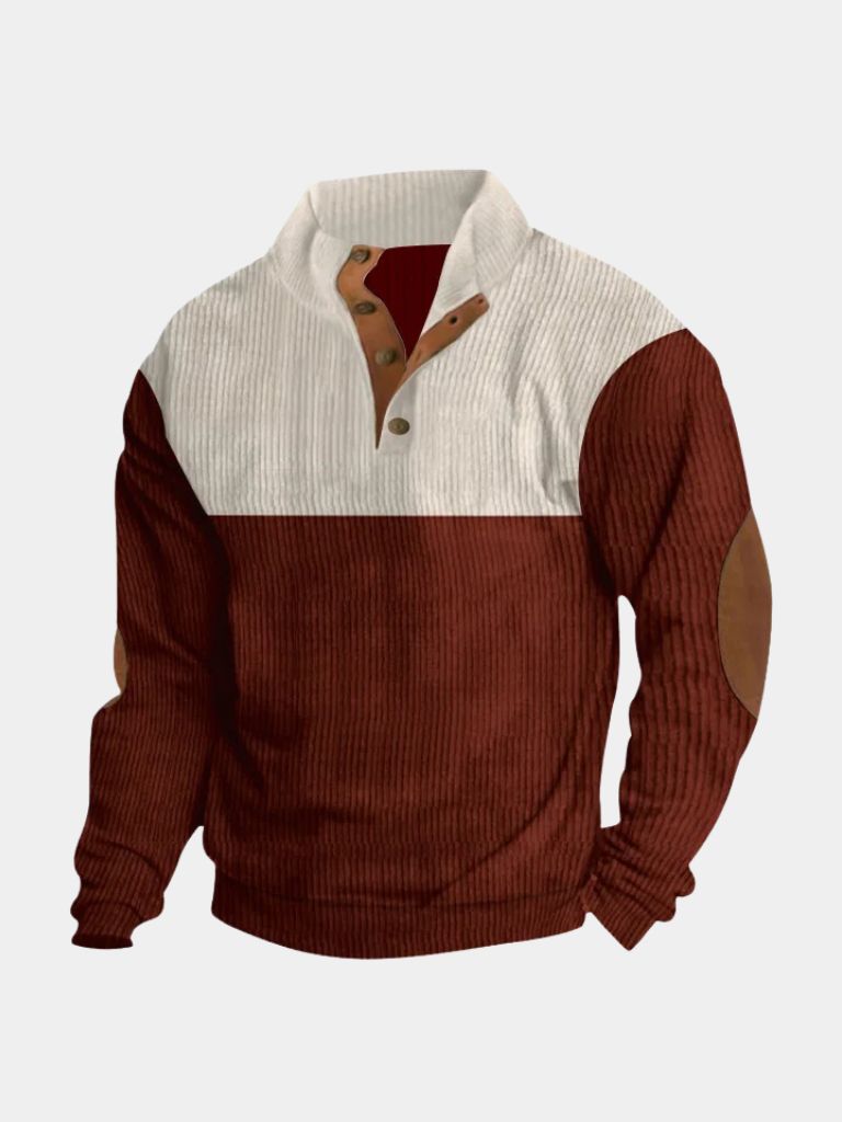 Michelle Moore | Retro Corduroy High-Neck Pullover