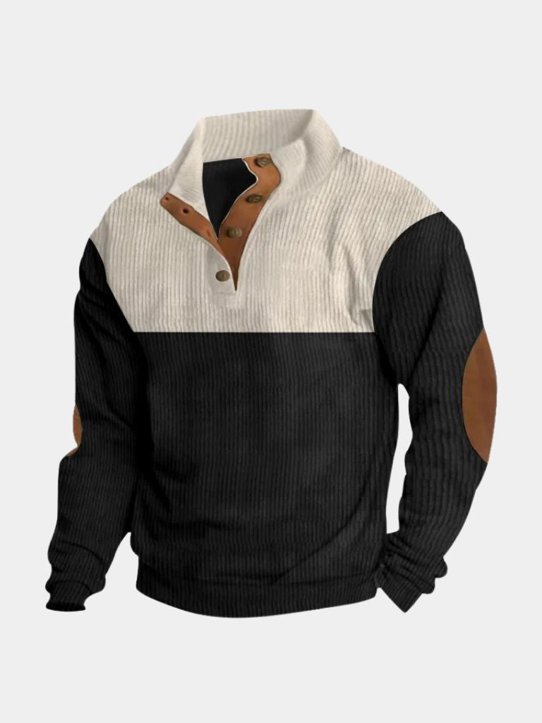 Michelle Moore | Retro Corduroy High-Neck Pullover