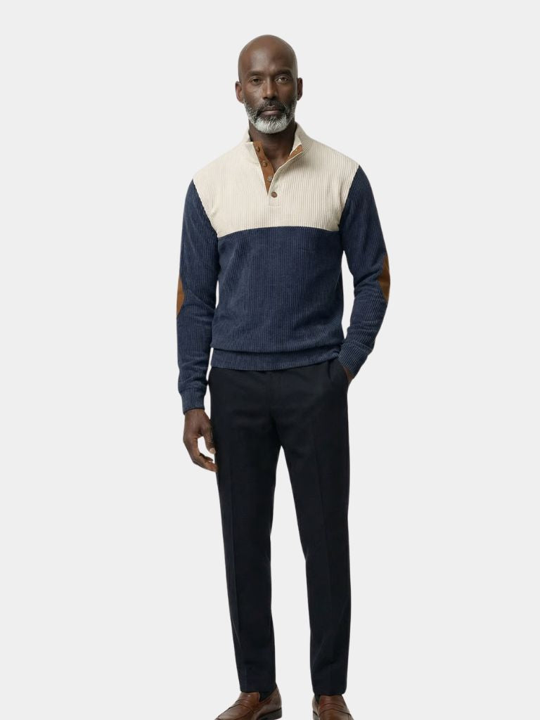 Michelle Moore | Retro Corduroy High-Neck Pullover