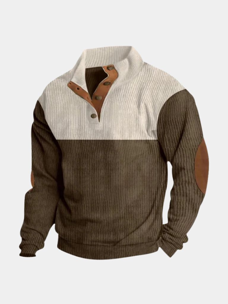 Michelle Moore | Retro Corduroy High-Neck Pullover