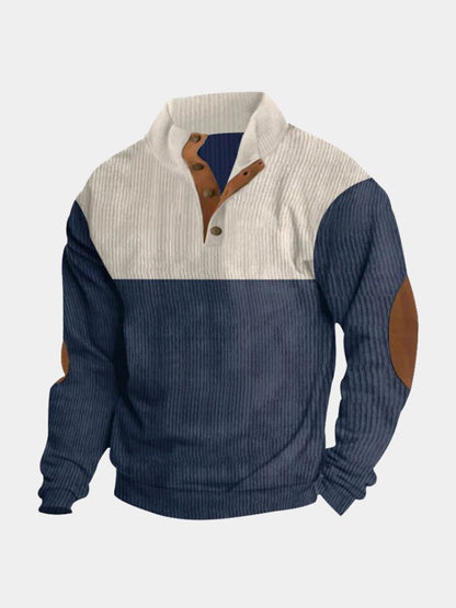 Michelle Moore | Retro Corduroy High-Neck Pullover