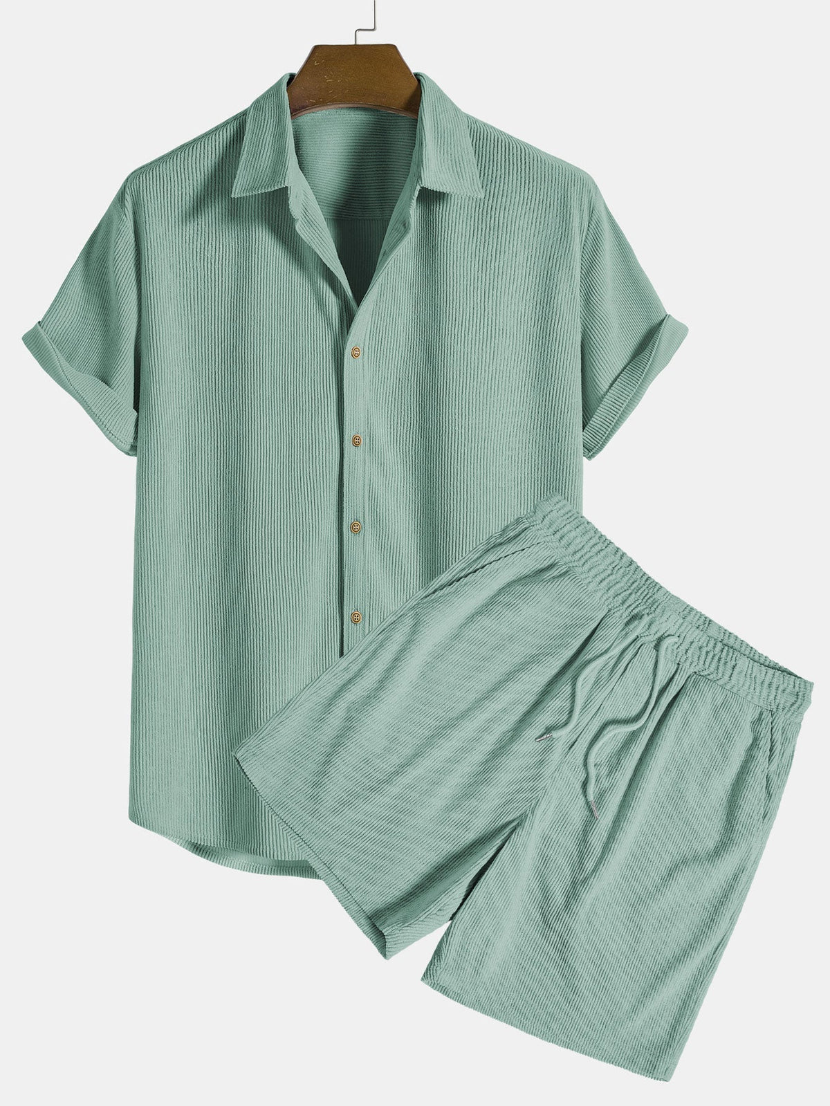 Michelle Moore | Short-Sleeve Corduroy Shirt & Shorts Set
