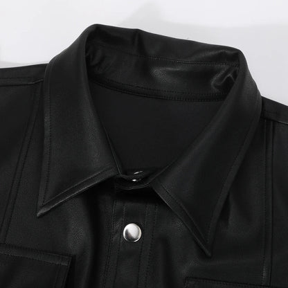 Michelle Moore | Faux Leather Long-Sleeve Top