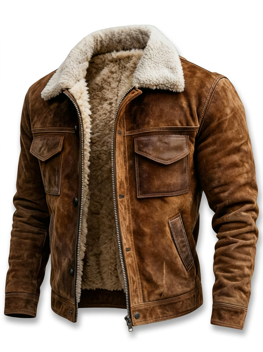 Michelle Moore | Sherpa-Lined Faux Leather Jacket