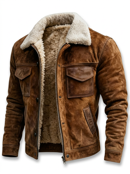 Michelle Moore | Sherpa-Lined Faux Leather Jacket