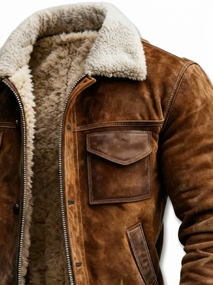Michelle Moore | Sherpa-Lined Faux Leather Jacket