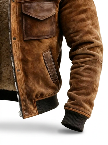 Michelle Moore | Sherpa-Lined Faux Leather Jacket