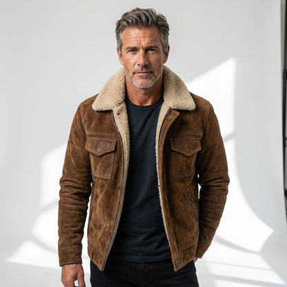 Michelle Moore | Sherpa-Lined Faux Leather Jacket