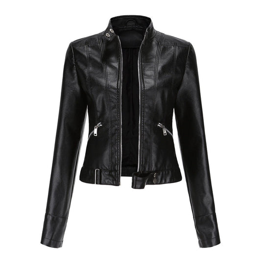 Linnea | Cropped Stand-Collar Moto Jacket