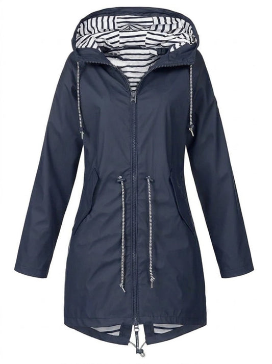 Margaret | Hooded Drawstring Rain Coat